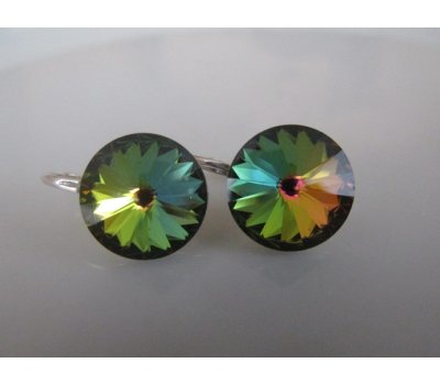 SWAROVSKI náušnice RIVOLI Vitrail Medium 12mm-Ag925