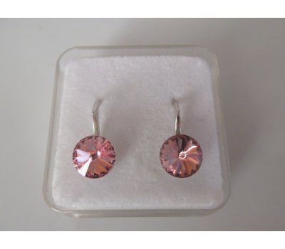 SWAROVSKI náušnice RIVOLI Light Rose 8mm-Ag925