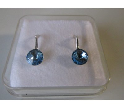 SWAROVSKI dětské náušnice RIVOLI Aquamarine 6mm-Ag925