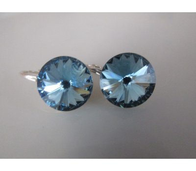 SWAROVSKI náušnice RIVOLI Aquamarine 10mm-Ag925