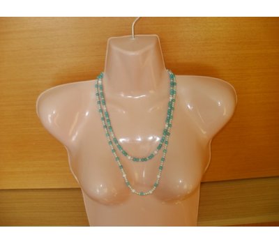 Elegantní dvouramenný modrozelenkavý náhrdelník 